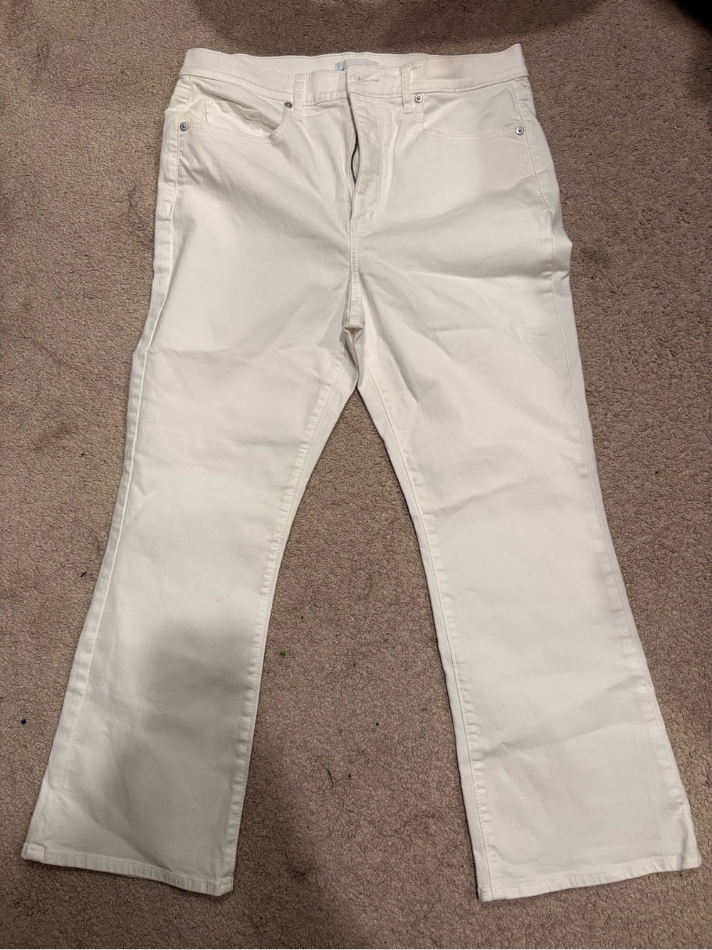LOFT White Flare Wide-Leg Jeans